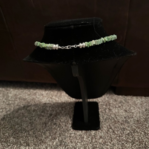 Hand Crafted “One of a Kind” by Unique Earth Turquoise & Sterling Silver Choker - Picture 3 of 3